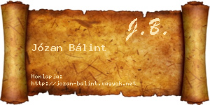 Józan Bálint névjegykártya
