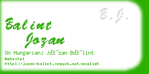 balint jozan business card